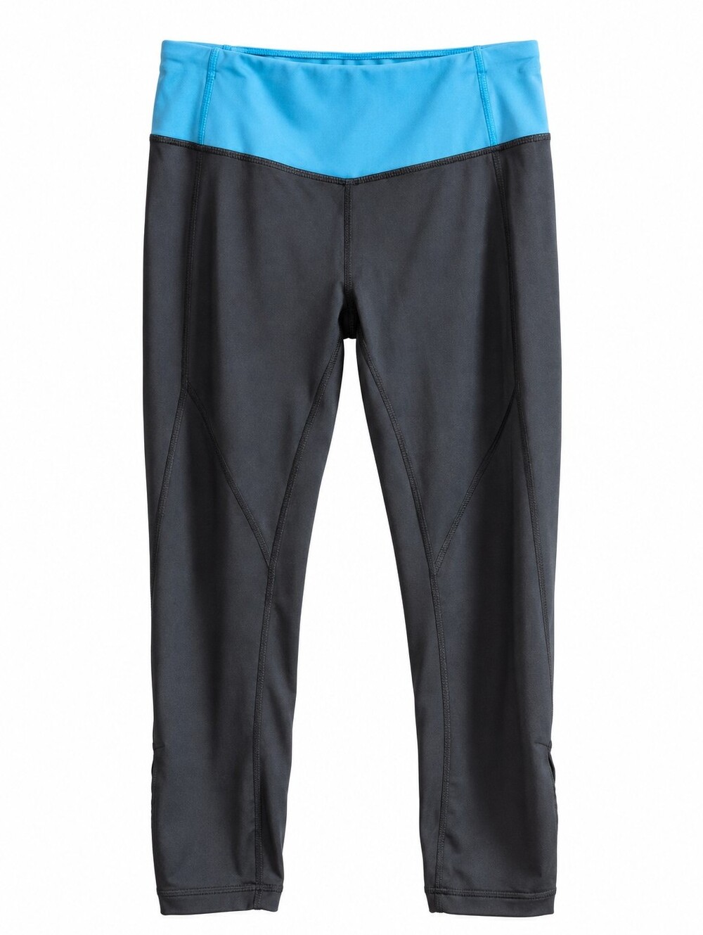 Lululemon Run Inspire Crop Leggings Women’s Size 10 Black Blue Zip Pocket Yoga